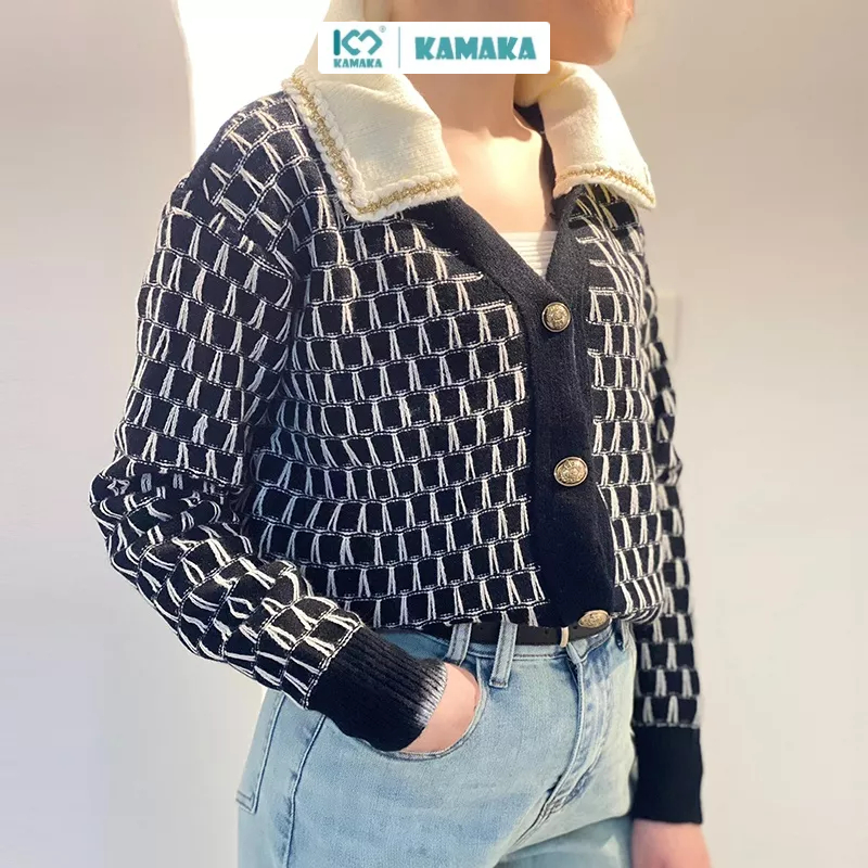 Áo khoác len KAMAKA dài tay cổ thủy thủ kiểu chứ A - NU8468