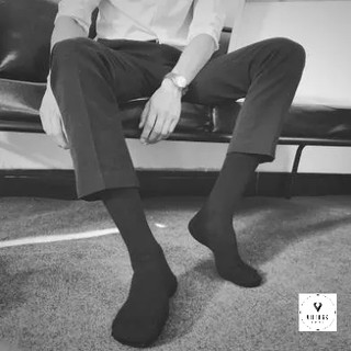 Tất dài vớ Nam Nữ Trơn Trắng Đen Basic Cotton 100%