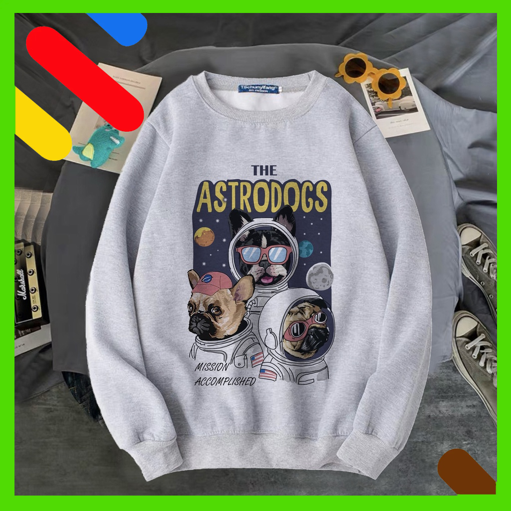 Áo Sweater UNISEX Nỉ Cổ Chui In