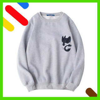 Áo sweater nỉ cổ chui unisex in logo