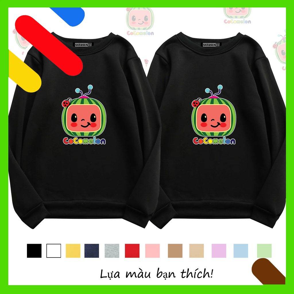 Áo Sweater Nỉ Cổ Chui Nam Nữ Cocomelon