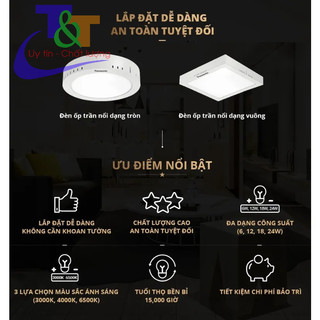 Đèn led ốp trần panasonic 6w - 12w - 18w - 24w