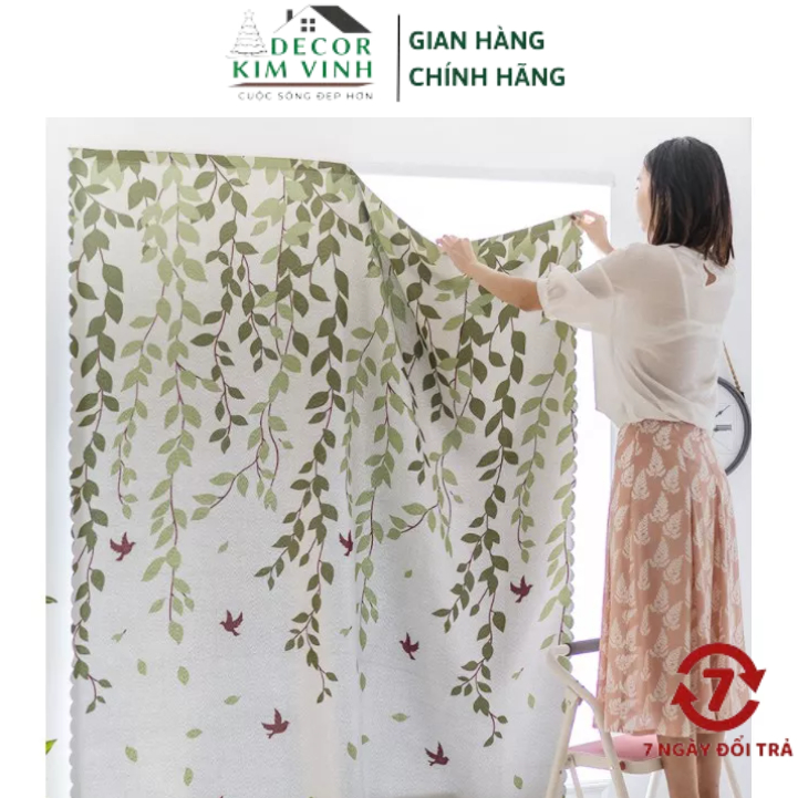 Rèm Cửa Dán Tường Decor Kim Vinh Không Cần Thanh Treo DCKV01