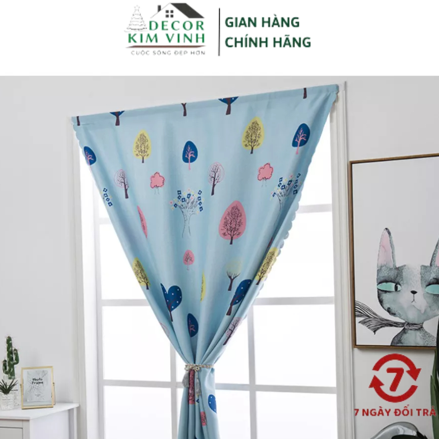 Rèm Cửa Dán Tường Decor Kim Vinh Không Cần Thanh Treo DCKV03