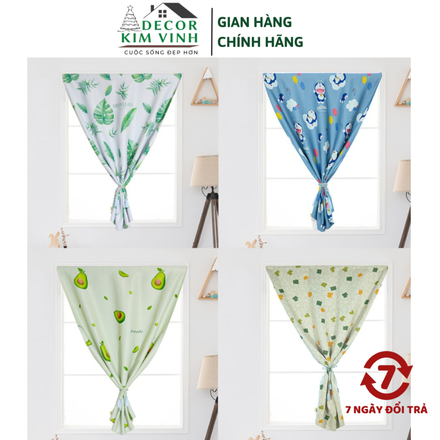 Rèm Dán Tường Decor Kim Vinh Không Cần Thanh Treo Cao 1.35 Mét