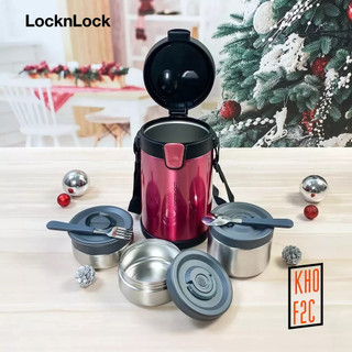 [LocknLock] Bộ Hộp Cơm Giữ Nhiệt Easy Take Lunch Box LHC8034 2000ml Màu Hồng - KHOF2C