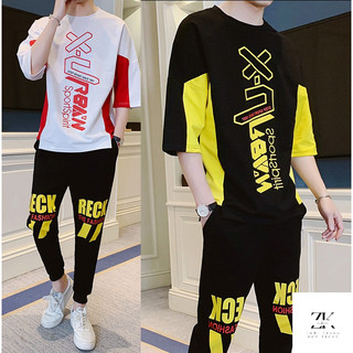 Bộ Quần Áo Thun Nam Áo Ngắn Tay Quần Dài In Chữ X-URBAN Sports Phong Cách Zenkocs3 MEN QA 041