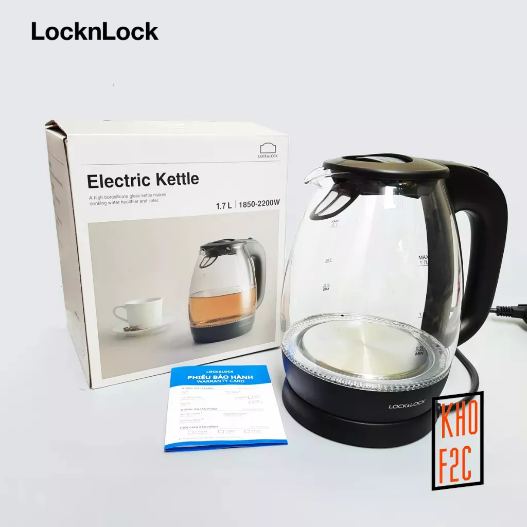 [LocknLock]  Ấm Điện Đun Nước Siêu Tốc Thủy Tinh EJK432 1.7L Hàng Chính Hãng