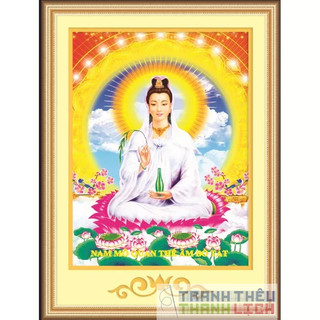 Tranh thêu phật bà Quan Thế Âm Bồ Tát 3D Ailuo AL53523 LV3075- tự thêu