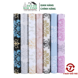Decal giấy dán tường decor kim vinh mẫu châu âu cuộn 10m khổ 45cm có keo sẵn