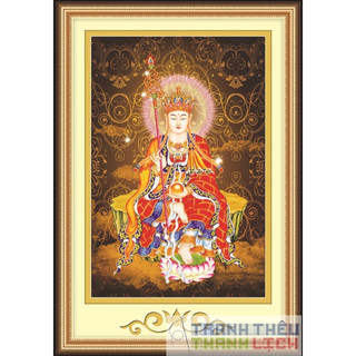 TRANH ĐÍNH ĐÁ, Tranh thêu chữ thập Địa Tạng Vương Bồ Tát 3D AL53522 -tự làm