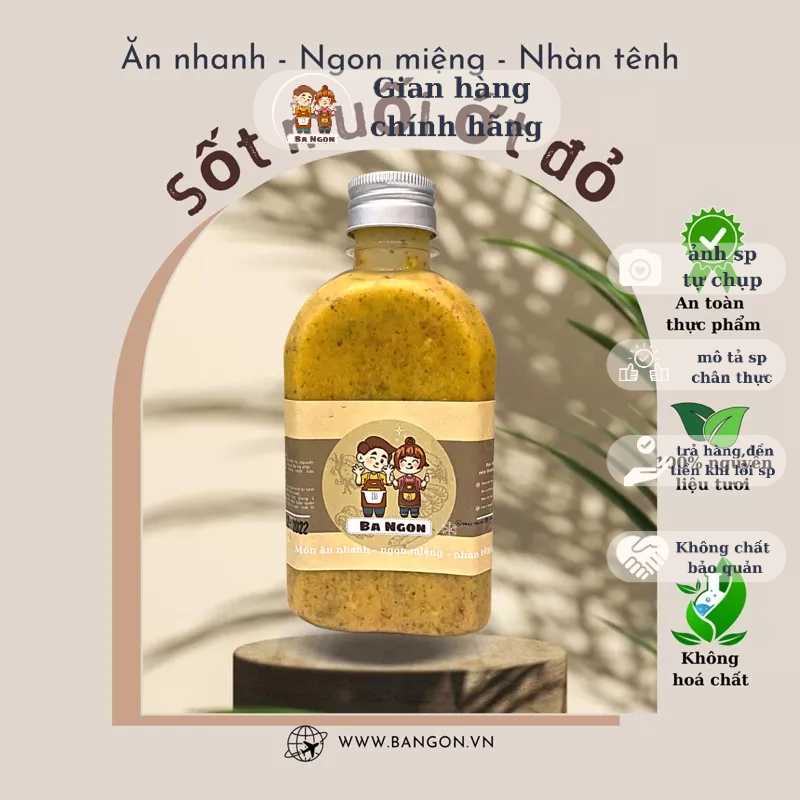 Sốt muối ớt đỏ Ba Ngon chấm hải sản, chấm đồ nướng, luộc, gia vị chấm lẩu, vị chua cay thơm ngon đặc biệt
