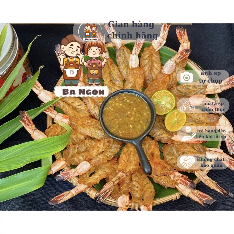 200g Tôm tẩm sấy dẻo ăn liền có tặng kèm sốt chấm - Hình shop tự chụp