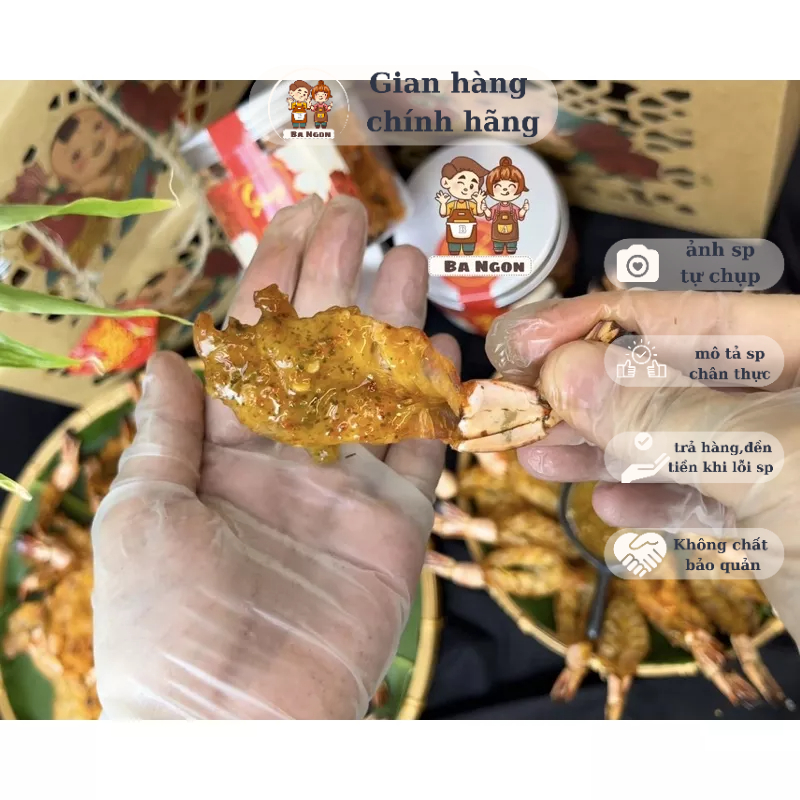 200g Tôm tẩm sấy ăn liền - tôm sấy muối ớt ăn liền - Hình shop tự chụp
