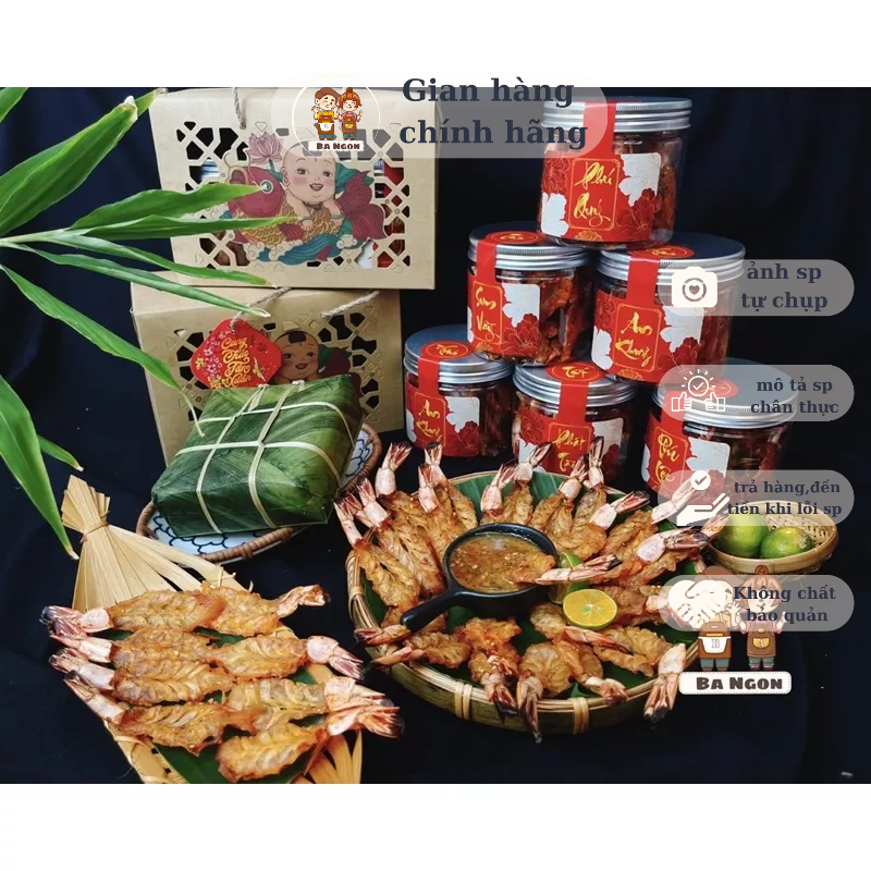 200g Tôm tẩm sấy ăn liền - tôm sấy muối ớt ăn liền - Hình shop tự chụp