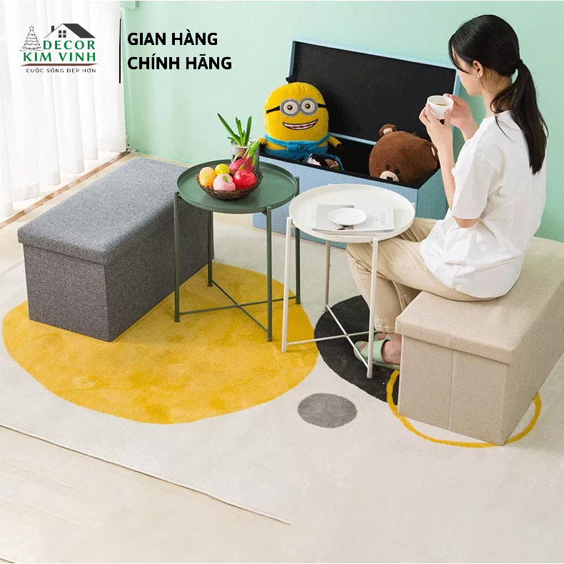 Ghế Dài Kiêm Hộp Đựng Đồ Decor Kim Vinh Gấp Gọn 50cmx30cm