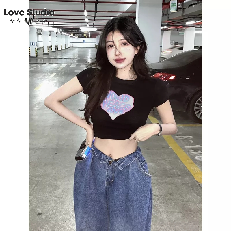 Áo đôi nam nữ thun from rộng local brand và croptop nữ unisex A096 Trái Tim PeachLove L66