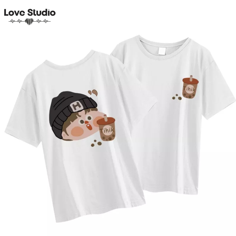 Đồ đôi nam nữ áo cặp trà sữa thun tay lỡ from rộng và croptop tay ngắn baby tee A102 | BigBuy360 - bigbuy360.vn