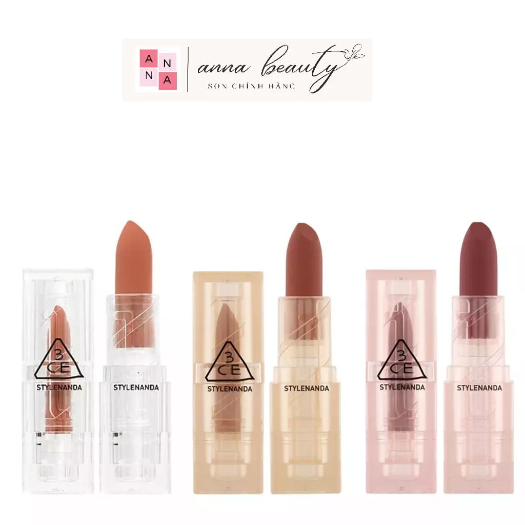 Son 3CE vỏ trong Soft Matte Lipstick