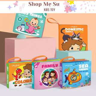 Sách vải cho bé sơ sinh 0 đến 12 tháng MẪU MỚI, an toàn tuyệt đối, kích thước 12x11cm, 8 mặt sột soạt