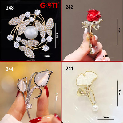 GOTI - Cài Áo Hoa Tulip, Hoa Lá Cọ Nhiều Màu Kiểu Dáng Trâm Ghim Phụ Kiện Đẹp Dành Cho Nữ