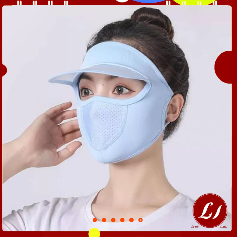 Khẩu trang vải chống nắng CHE CẢ MẶT có vành tiện lợi