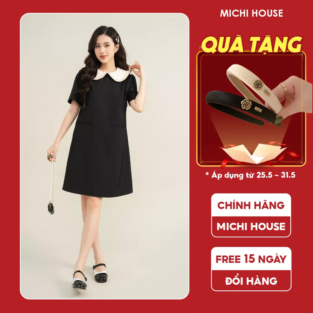 Đầm Suông A Michi House Váy Xuông Công Sở Dáng Dài Đến Gối Phong Cách Đơn Giản Freesize Bầu Mặc Xinh V586