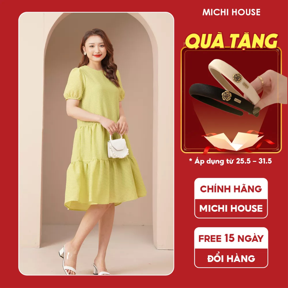 Đầm Babydoll Dáng Suông Michi House Váy Xuông Đi Biển Du Lịch Dáng Dài Đến Gối Babydoll Bồng Bềnh Bầu Mặc Xinh V423