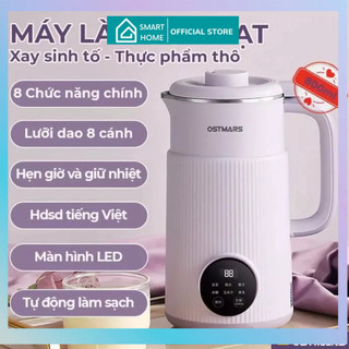Máy làm sữa hạt, máy nấu sữa hạt ostmars chính hãng 800ml - 8 chức năng xay nấu tiện lợi