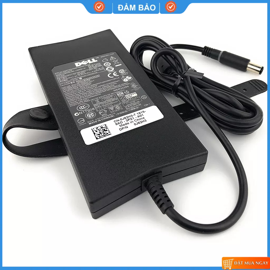 Sạc zin Dell slim 90W 19.5V 4.62A chân kim to Cao cấp cho Latitude seri Vostro seri Inspiron seri Studio seri mới 100%