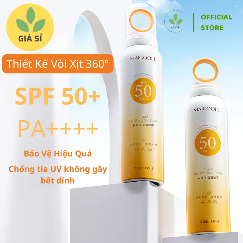 Xịt Chống Nắng Chính Hãng MAIGOOLE SPF 50+ PA+++ Bảo Vệ Da Xuốt Cả Ngày Chống Tia Cực Tím Tia UVA và UVB Hiệu Quả