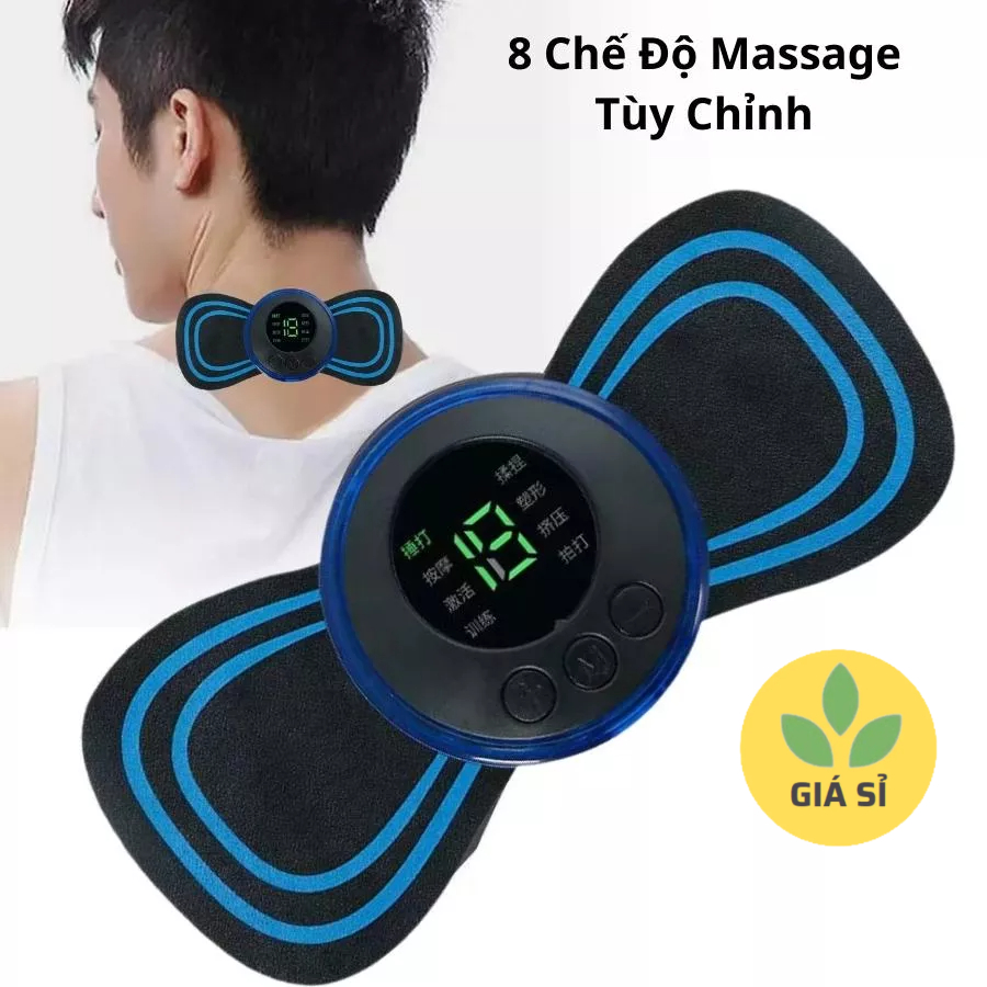 Máy massage xung điện toàn thân Máy massage mini EMS 8 chế độ tùy chỉnh massage tay chân cổ vai gáy