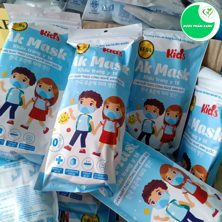 Khẩu Trang KF94 AK Mask Kids Cho Bé - Hộp/10 Cái - Công Nghệ Hàn Quốc