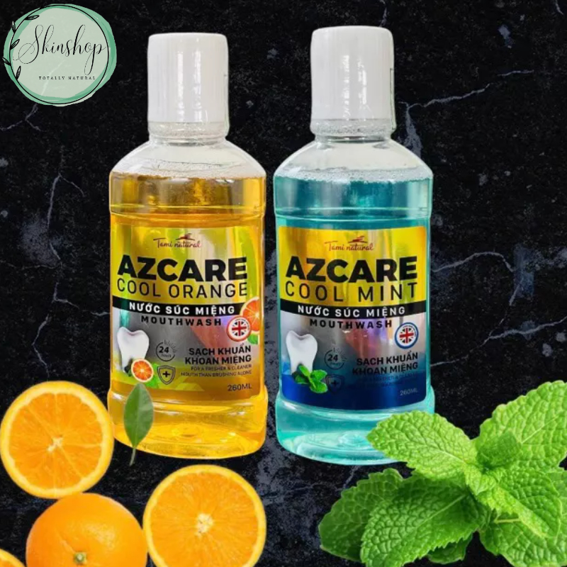 Nước súc miệng AZCARE  - bảo vệ răng khỏi vi khuẩn sâu răng, làm giảm ê buốt, làm cho hơi thở thơm mát.