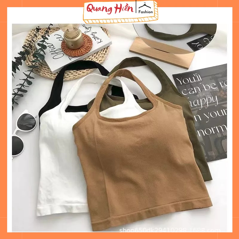 [CÓ MÚT] Áo yếm croptop chất thun tăm siêu đẹp co giãn 4 chiều MS1163