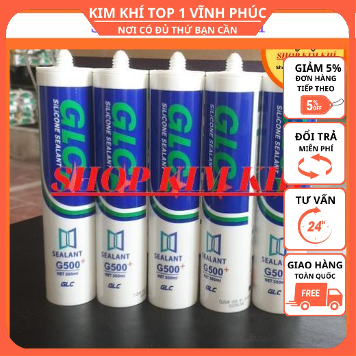 Phụ kiện cửa nhôm Keo Silicone GLC G500 trắng trong nâu đen
