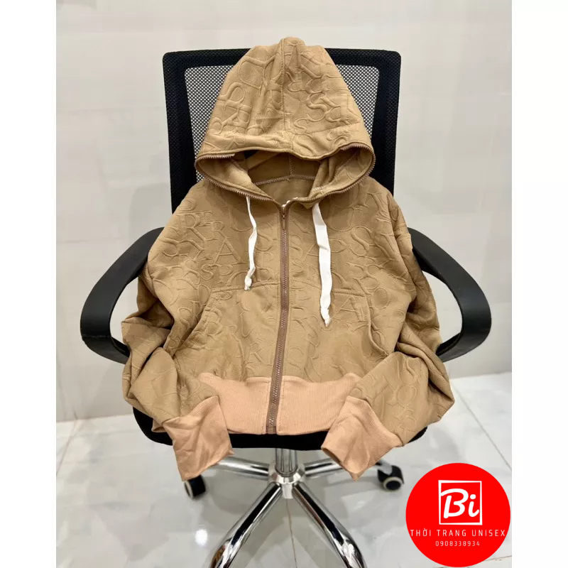 AK006_Áo Khoác Nữ Dáng Lửng Khoá Kéo Cao_Chất Nỉ Thun Cao Cấp Dập Vân Nổi Sang Trọng_Bo Tay Xỏ Ngón Chống Nắng Tiện Lợi