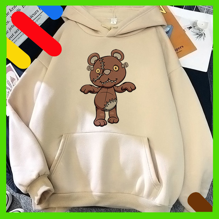 ÁO KHOÁC HOODIE NÓN TUI THỜI TRANG IN HÌNH GẤU ZOMBIE