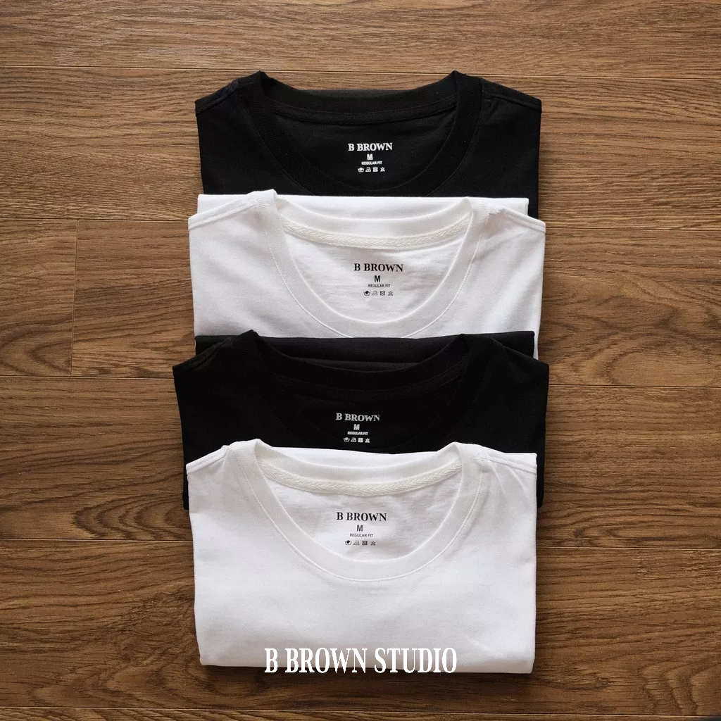 Áo phông trơn B Brown, form regular, mặc hàng ngày, chất liệu cotton thoáng mát