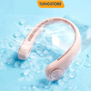 Quạt đeo cổ mini, quạt không cánh tích điện tiện lợi, thời trang, dáng thể thao siêu phẩm mùa hè 2023