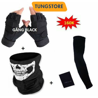 COMBO 3 MÓN CHỐNG NẮNG GANG TAY+ỐNG TAY +KHĂN ĐA NĂNG SIÊU RẺ