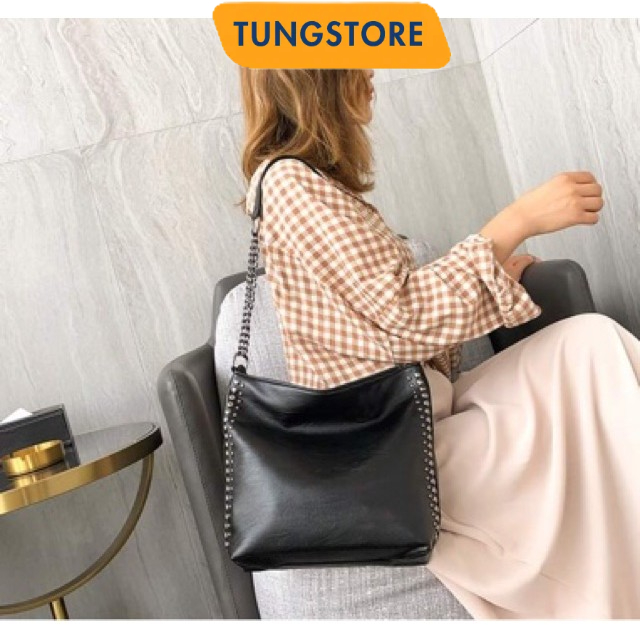 TÚI DA NẠM ĐINH HOT TÚI TOTE NẠM ĐINH ULZZANG