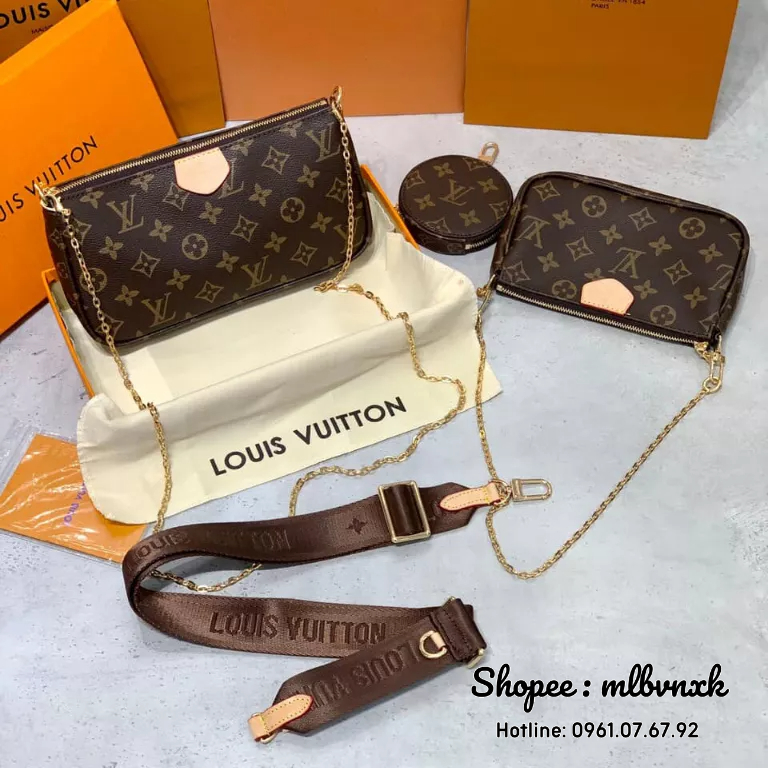 ẢNH THẬT / FULL 2 BOX - Set Túi LV 3 Chi  Tiết - LOUIS VUITTON 3 MÓN