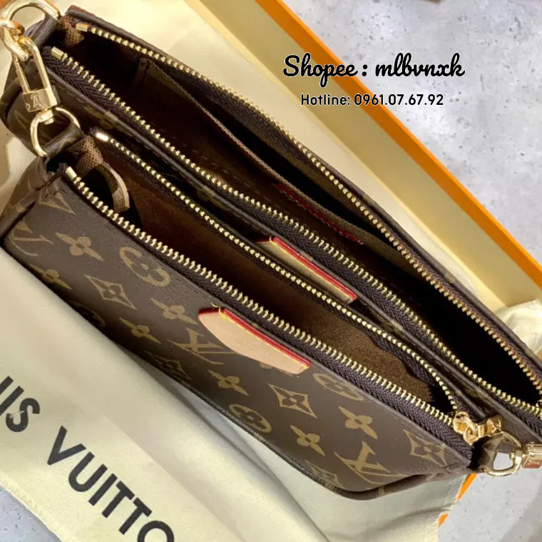 ẢNH THẬT / FULL 2 BOX - Set Túi LV 3 Chi  Tiết - LOUIS VUITTON 3 MÓN