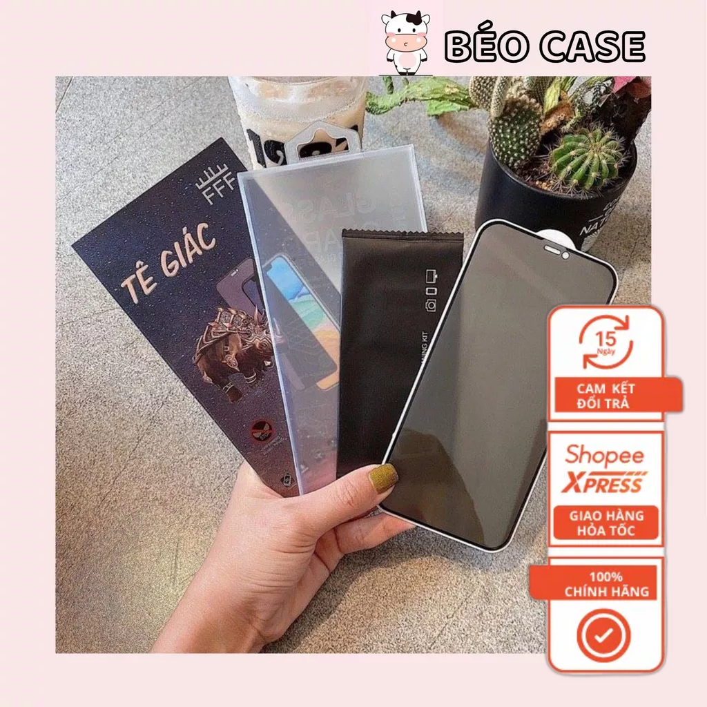 Cường Lực Chống Nhìn Trộm Tê Giác Full Màn Đủ Size Kèm Hộp