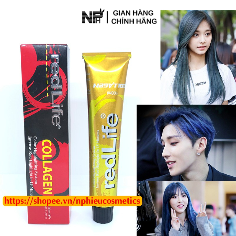 Thuốc nhuộm tóc xanh dương collagen