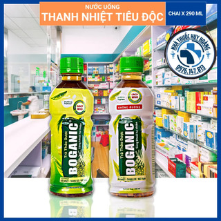Trà thảo dược boganic có đường, không đường thải đôc mát gan chai 290ml/lốc 6 chai/thùng 24 chai