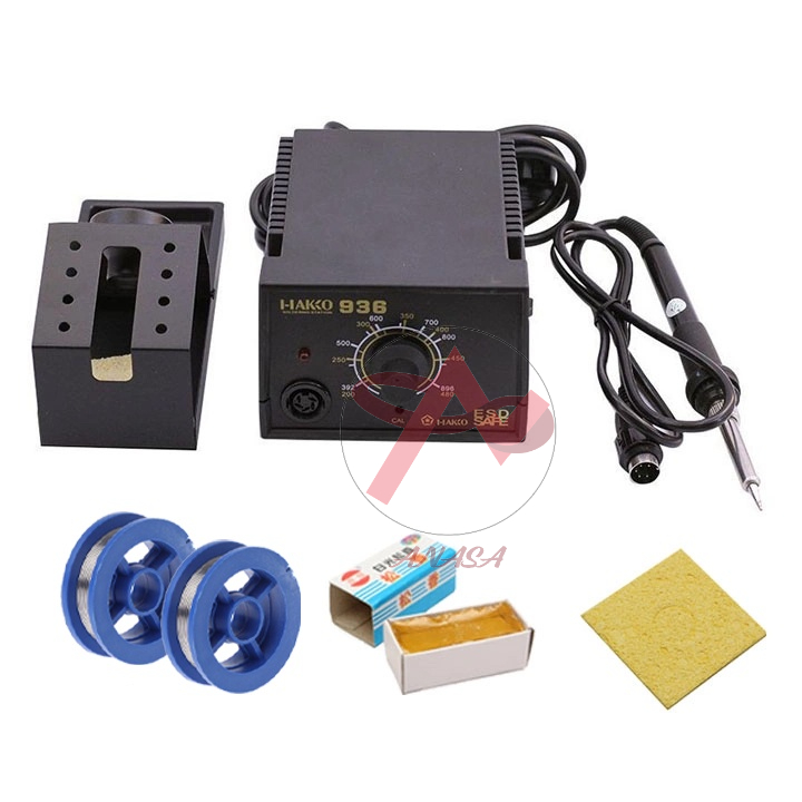 Máy Hàn Hakko 936 Tặng 2 Cuộn Thiếc - Tặng 1 Cục Nhựa Thông Kèm Tay Hàn Kệ Hàn Bọt Biển