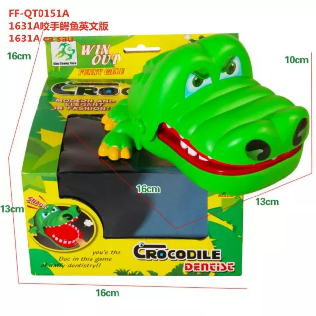 Cá sấu cắn tay Crocodile Dentist- đồ chơi giải trí vui nhộn- Nhựa cao cấp an toàn. Kích thước hộp: 16x 16x 13( cm)