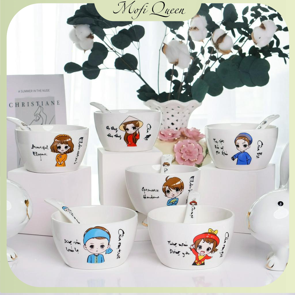 Bộ chén dĩa, Bộ bát đĩa  gia đình đựng thức ăn cả gia đình siêu dể thương, QUÀ TẶNG GIA ĐÌNH Ý NGHĨA